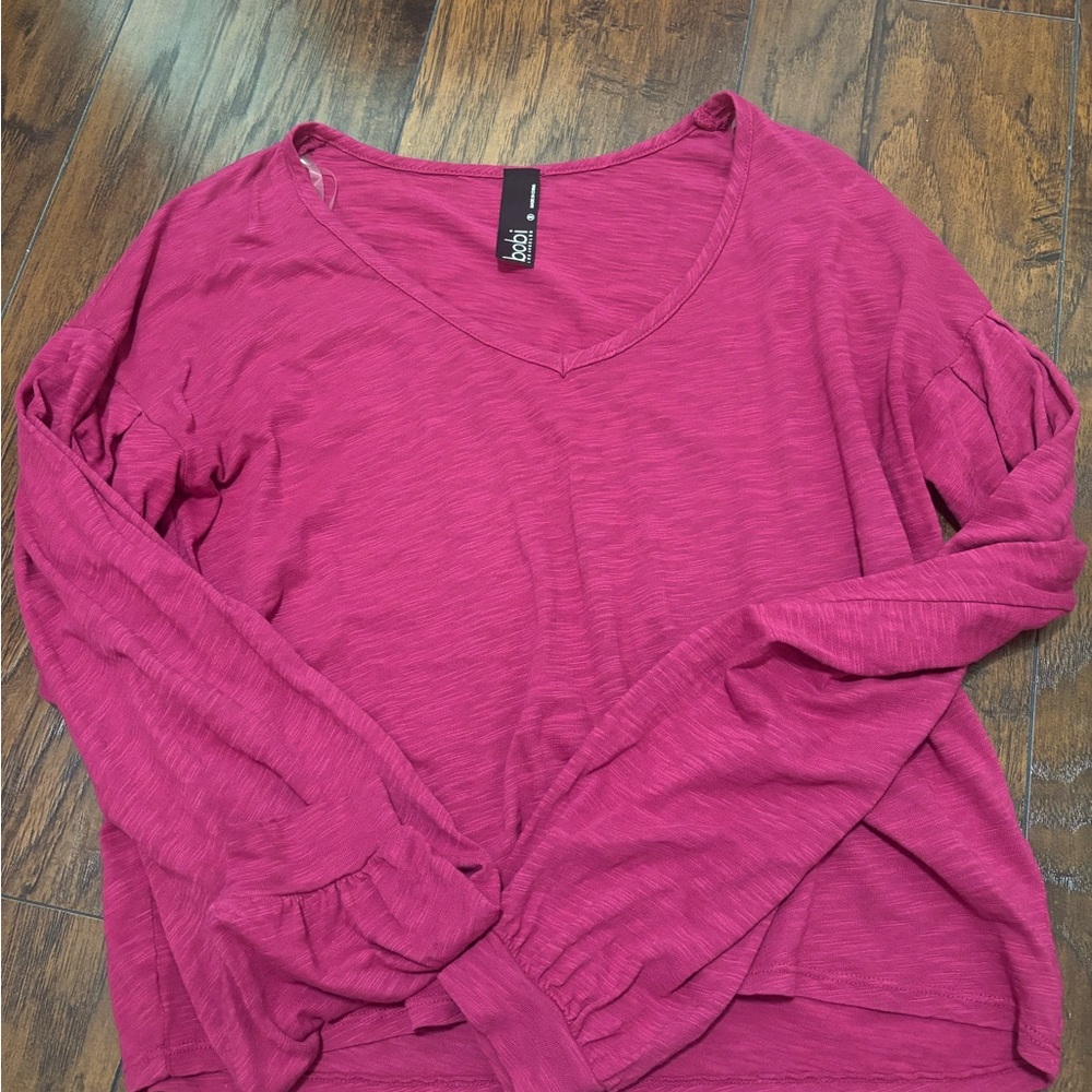Bobi Fuchsia Long Sleeve Blouse